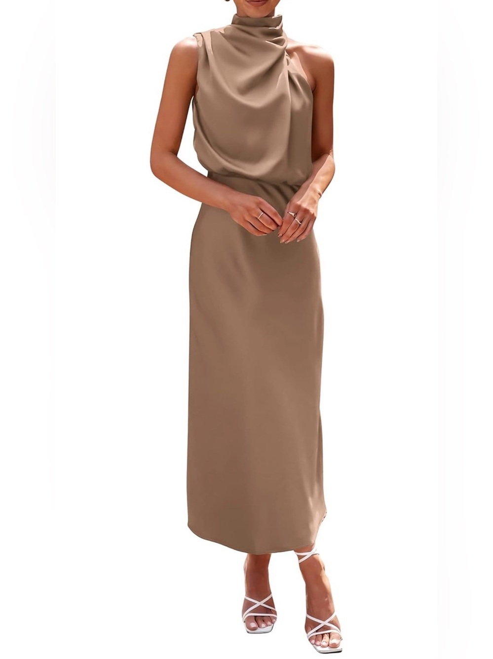 PrettyGarden - Satin Cowl Neck Maxi Dress in Champagne
Spring Wedding Guest